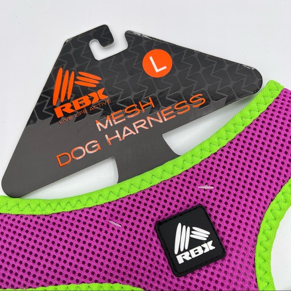 RBX Mesh Purple Neon Green Trim Dog Harness Size Large NEW - Picture 2 of 5
